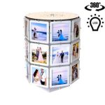 Dönen Fotoğraflı Işıklı Ay Yıldız Kolaj Abajur Gece Lambası