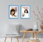 Yapışkanlı Sök Tak Çerçeveler Mavi 20x30cm - 2'li Paket