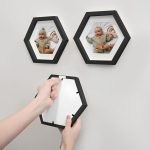 Yapışkanlı Sök Tak Altıgen Paspartulu Çerçeve – Orta Boy 20x20 cm – 3'lü Paket - Siyah - Görsel 4