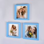 Yapışkanlı Sök Tak Mavi Pola Çerçeveler - 3'lü Paket