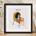 "Napim – Keyfim Bilir – Her Şeye De Üzülemem" Hazır Baskılı İllüstrasyon Çerçeve Seti – 3'lü – 21x21 cm - Görsel 2