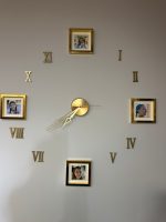 Yapışkan Bantlı Çerçeveli Saat Seti Gold