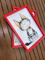 Kedili Hazır Baskılı Kare Çerçeve Seti – 20x30 cm – 2'li – Çocuk Odası Dekorasyonu - Görsel 2