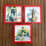 SULU BOYA KIRMIZI ÇERÇEVE SET 20X20