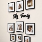 My Family Yazılı Yapışkanlı Sök-Tak Paspartulu Siyah Kare Fotoğraf Çerçevesi - 9'lu Paket